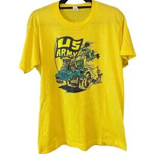 Vintage 80s Rat Fink US Army Vietnam War Ed Roth Single Stitch Shirt Large